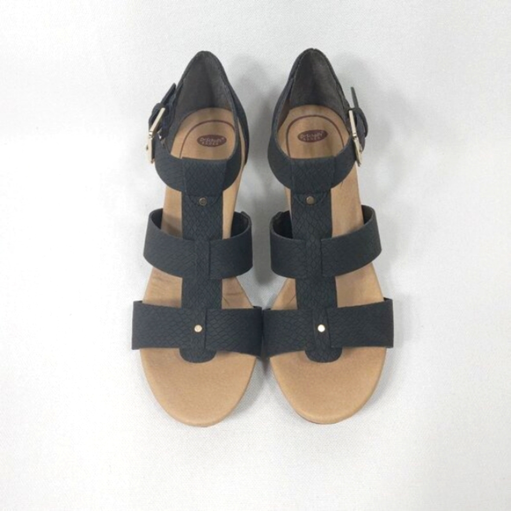 Dr.Scholls Women's Barton Wedge Black Sandals Size 8.5 - Picture 5 of 14